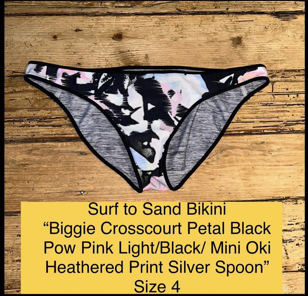 Lululemon Womens Size 4 Grey/multi Reversible Surf To Sand Bikini Bottom